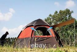 2-3-4 Person Camping Tent 60 Seconds Easy Quick Set Up Tent Red 2 Windows