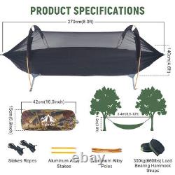 2 Person Hammock Tent With Bug Net and Rain Fly For Camping Hiking Hanging Bed