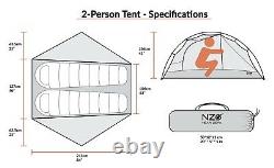 2-Person Ultralight Backpacking Tent, Premium Materials, Freestanding, 2 Doors