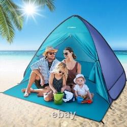 3-4 Person Instant Pop Up Beach Shade Sun Shelter Tent Camp Tents with Carry Bag