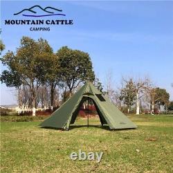3-4 Person Ultralight Outdoor Camping Teepee Tent Rodless Hiking Tent Shelter