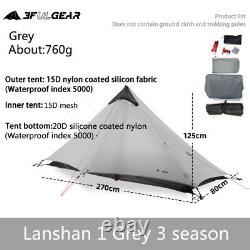3F UL GEAR Lanshan 1 Outdoor Camping 1-person Tent Backpacking 15D 3/4 Season