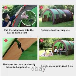 6-8 Person Large Outdoor Double Layer Tent Tunnel Camping Family Travel Tent US