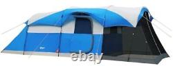 8 Person Family Camping Tent with Screen Room, Water Resistant Big Tunnel Blue