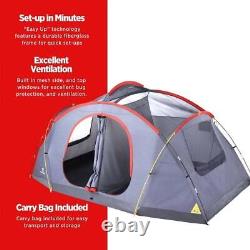 Camping Dome Tent 8-Person 3 Season Easy Up Rainfly Carry Bag Red Outdoor Camp