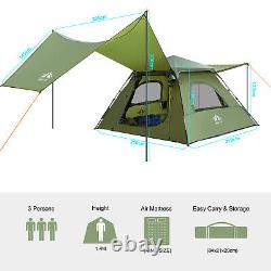 Camping Tent 3-4 Person Waterproof Outdoor Hiking Beach Family Backpacking Tents