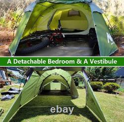 Camping Tent Outdoor Waterproof 3-4 Person Easy Setup Portable 2 Room Glamping