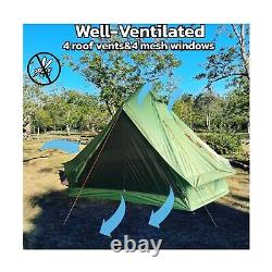 DANCHEL OUTDOOR B1 4 Person Glamping Bell Tent with Groundsheet for Camping
