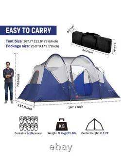 HIKERGARDEN 10 Person Camping Tent Portable Easy Set Up Family Tent for Cam