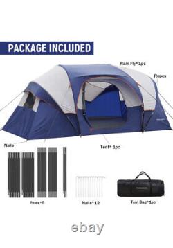 HIKERGARDEN 10 Person Camping Tent Portable Easy Set Up Family Tent for Cam