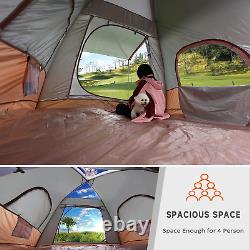 Inflatable Camping Tent with Pump, Easy Setup 4 Season Glamping Tent, 2-4 Person
