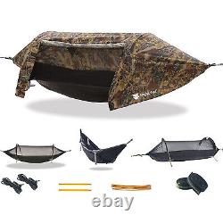 Outdoor Camping Single Person Hammock with Mosquito Net 440 lb Capacity Heavy duty