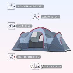 Outdoor Camping Tent For 5-6 Fiberglass, Steel Frame With Bag
