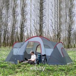 Outdoor Camping Tent For 5-6 Fiberglass, Steel Frame With Bag, Grey