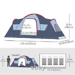 Outdoor Camping Tent For 5-6 Fiberglass, Steel Frame With Bag, Grey