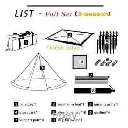 Outdoor Camping Waterproof Tent 1 Person Tipi Tent Stove Tent with Snow Skirt