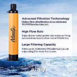Outdoor Water Filter Personal Water Filtration Straw Water Purifier Orange 20pcs