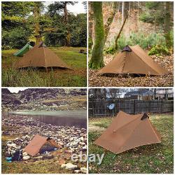 Portable Outdoor Camping 2 Person Waterproof Hiking Folding Pyramid Tent Khaki