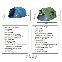 Throw Pop Up Tent Outdoor Automatic Double Layers 4 6 Person Polyester Camping