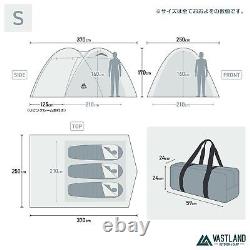 VASTLAND 2 Rooms Dome Tent 3 Person Black Barbecue Japanese Outdoor Camping New