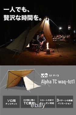 WAQ Alpha One Pole Solo Tent TC Tipi Single Person Japanese Outdoor Camping New