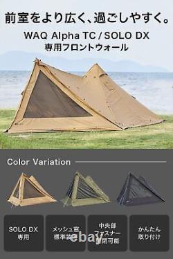 Waq Alpha Solo Dx Dedicated Front Wall 1-2 Person Olive Camping Outdoor New